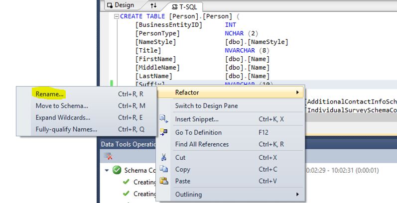 SSDT Refactor Menu