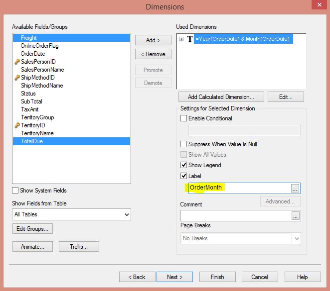 QlikView New Sheet Object Dimension Label