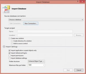 Import database Wizard to SSDT project in Visual Studio