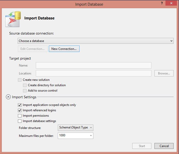 Import database Wizard to SSDT project in Visual Studio