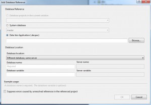 SSDT Add Database Reference Options Dialog