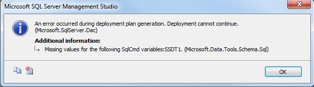 SSDT Upgrade Database Dont Work With Variables