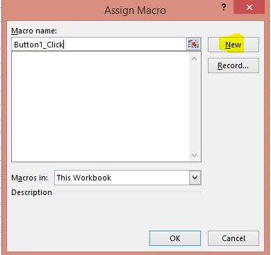 Excel Assign Macro To Button