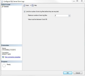 Configure SQL Server Error Logs
