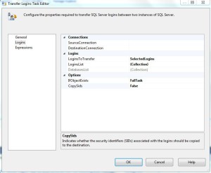 SSIS Transfer Logins Task