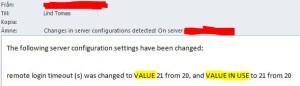 sys.configurations Mail