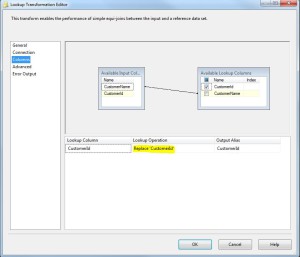 SSIS Lookup Column Details