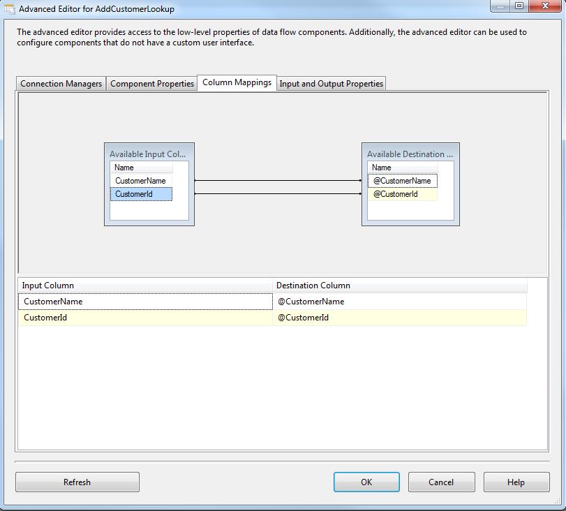 SSIS OLE DB Command Column Mappings