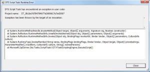 DTS Runtime Error UnsafeInvokeInternal