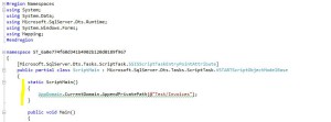 SSIS Script Task Static Script Main Method