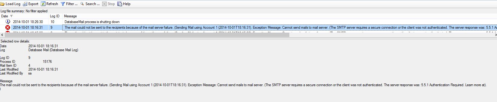 Database Mail Error