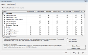 Default Trace File Properties