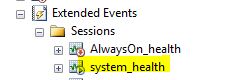 Extended Events System Health Session running