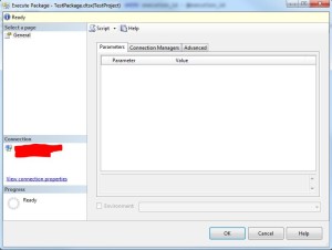 SSISDB Execute Package Dialog