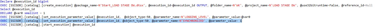 create_execution Script Synchronized Parameter