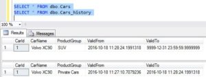 Temporal Tables Updated Record