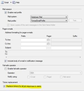 Replace tokens for all job responses to alerts